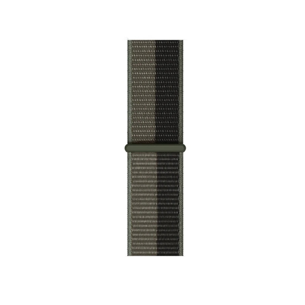 dark grey nylon sport loop watch band for apple watch series 10 42mm and 45mm and ultra 2 made from woven nylon