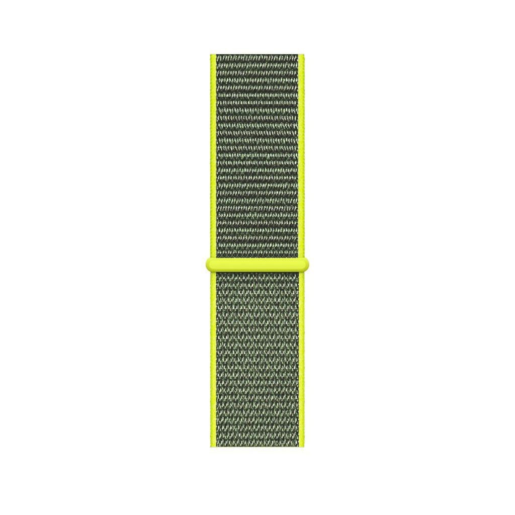 volt yellow nylon sport loop watch band for apple watch series 10 42mm and 45mm and ultra 2 made from woven nylon
