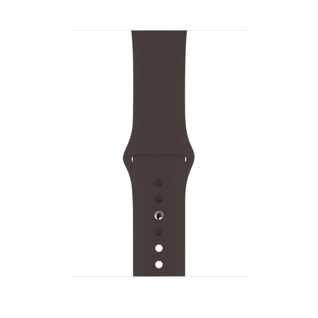 Cocoa brown colour silicone sport strap for apple watch series 10 45mm and 42mm