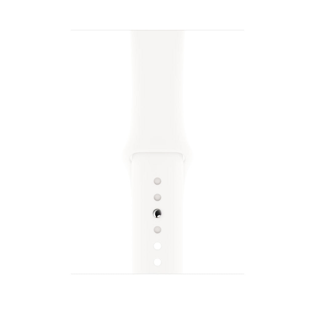A new white colour watch strap made from silicone for apple watch series 10 size 42mm and 46mm on a display band