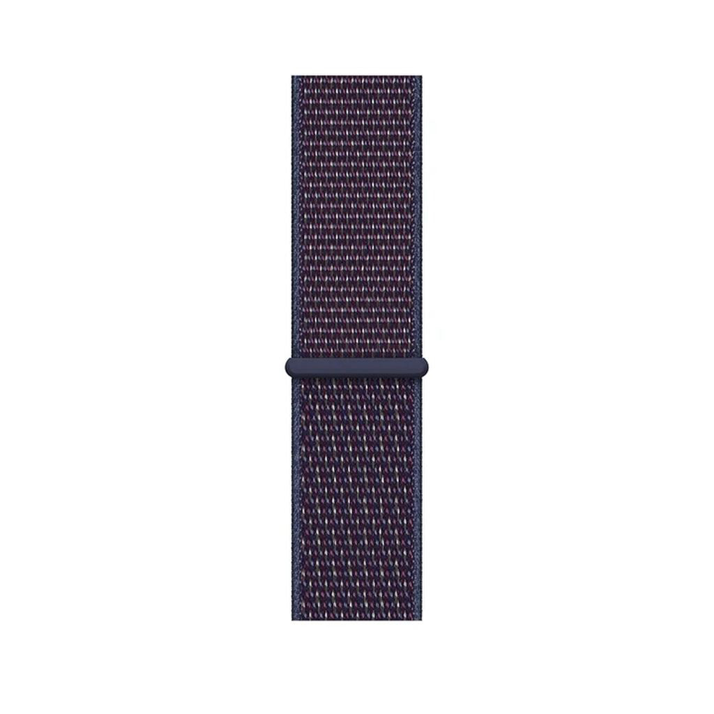 blue indigo nylon sport loop watch band for apple watch series 10 42mm and 45mm and ultra 2 made from woven nylon