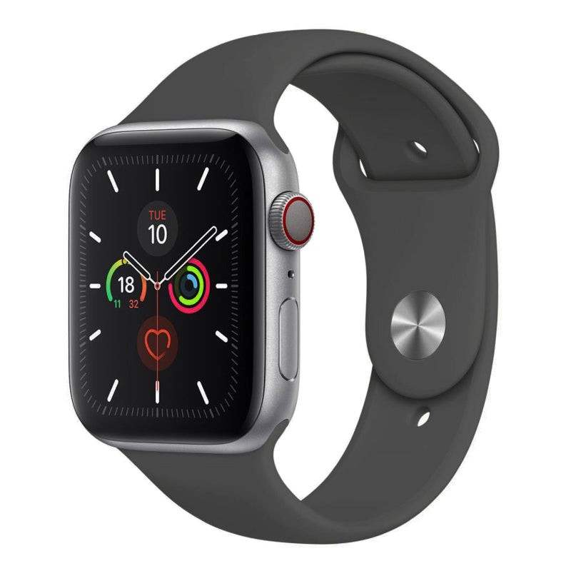 A charcoal grey Colour silicone watch strap sport band on an Apple watch series 10 46mm and 42mm and Ultra 2