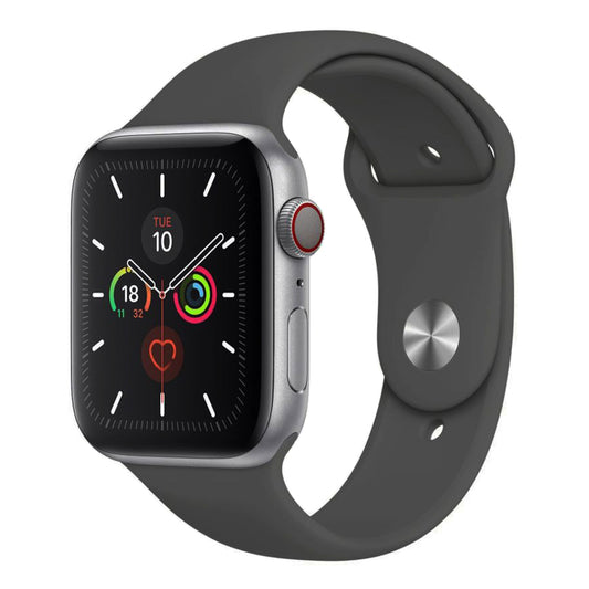 A charcoal grey Colour silicone watch strap sport band on an Apple watch series 10 46mm and 42mm  and Ultra 2