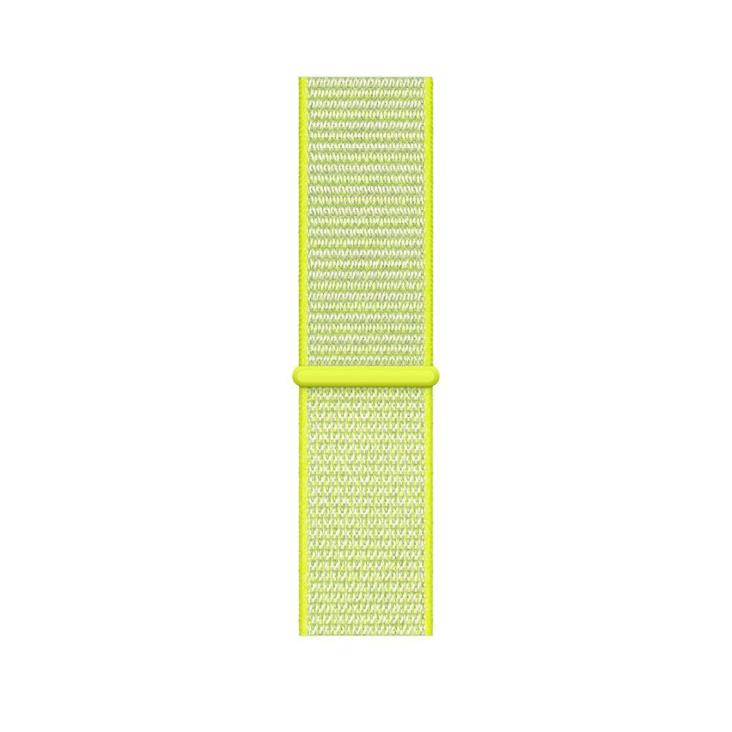 volt yellow nylon sport loop watch band for apple watch series 10 42mm and 45mm and ultra 2 made from woven nylon