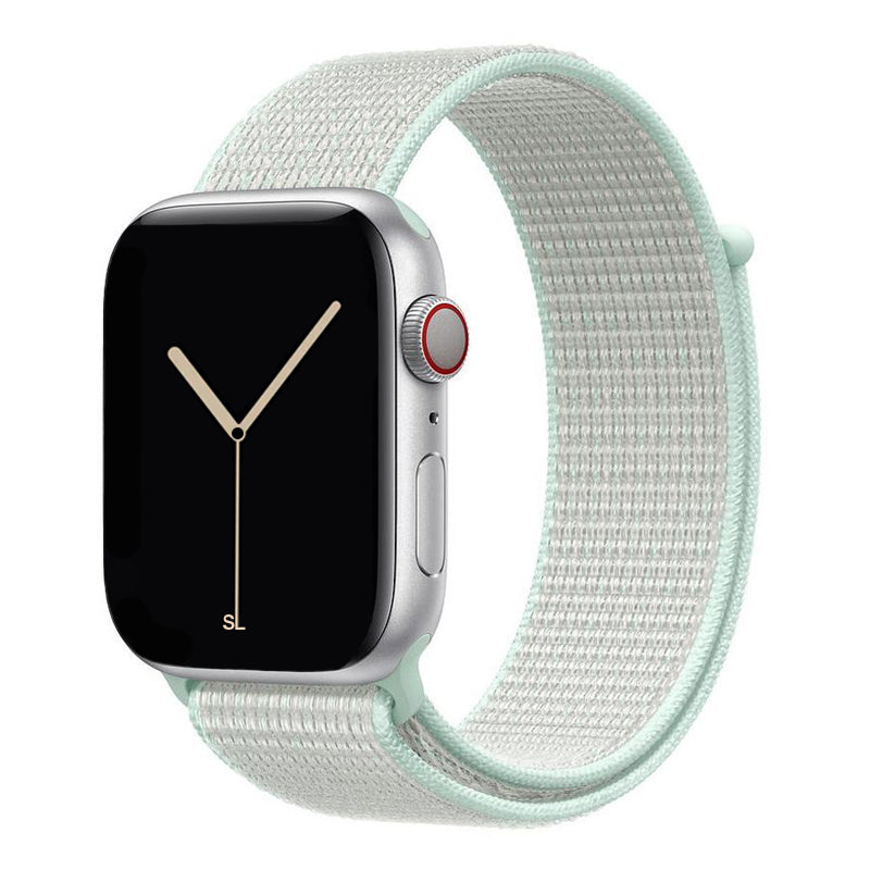 teal mint yellow nylon sport loop watch band for apple watch series 10 42mm and 45mm and ultra 2 made from woven nylon