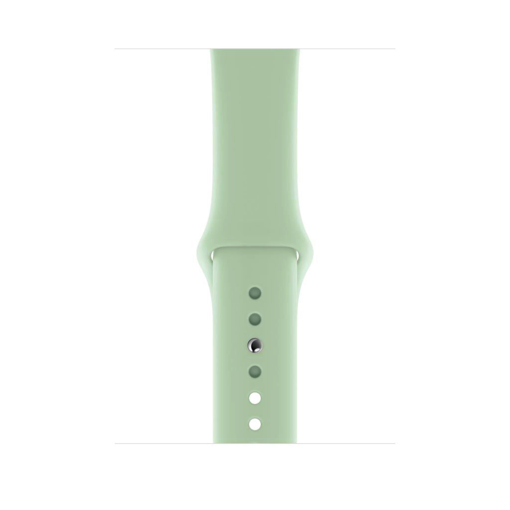 An official mint Green colour silicone watch strap sport band on an Apple watch series 10 46mm and 42mm and Ultra 2