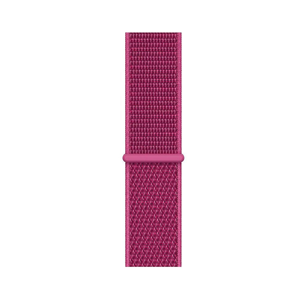 dragonfruit pink nylon sport loop watch band for apple watch series 10 42mm and 45mm and ultra 2 made from woven nylon