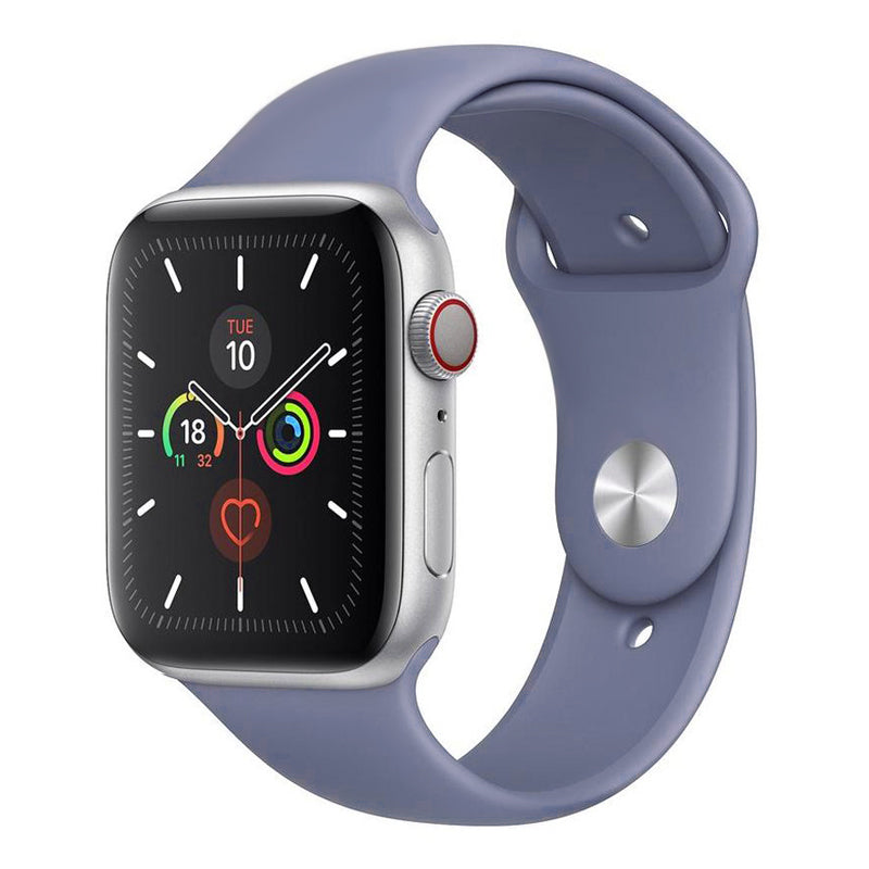A lavender grey Colour silicone watch strap sport band on an Apple watch series 10 46mm and 42mm and Ultra 2