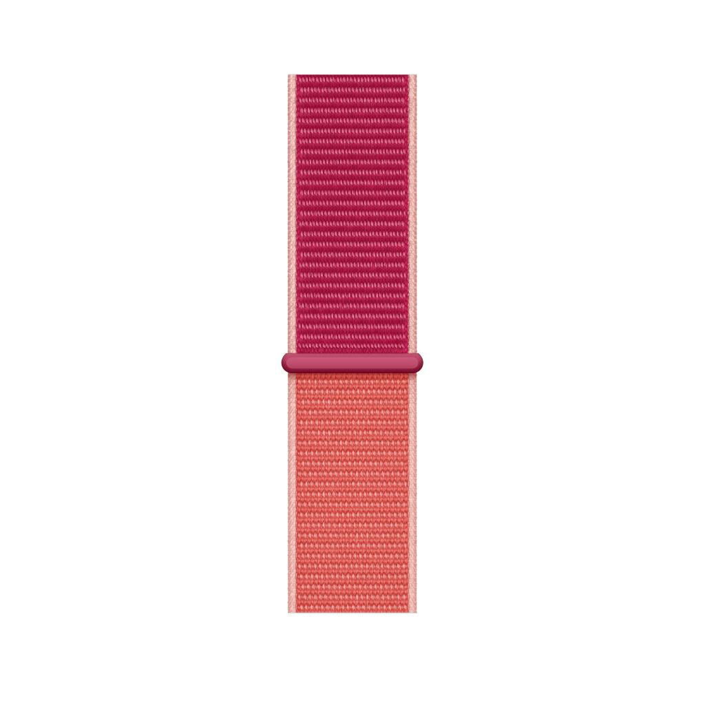 pink nylon sport loop watch band for apple watch series 10 42mm and 45mm and ultra 2 made from woven nylon