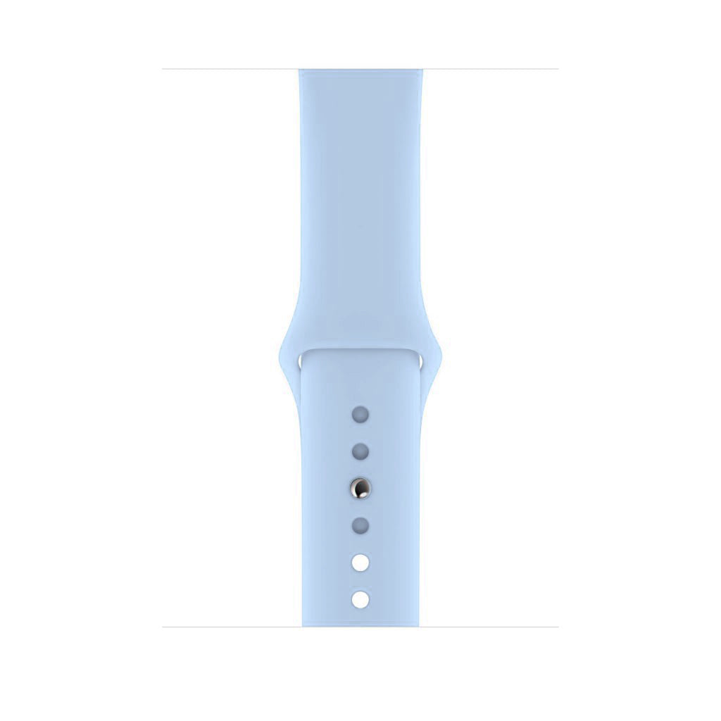 A silicone sky blue colour apple watch strap band for series 9 45mm and series 10 46mm, 42mm