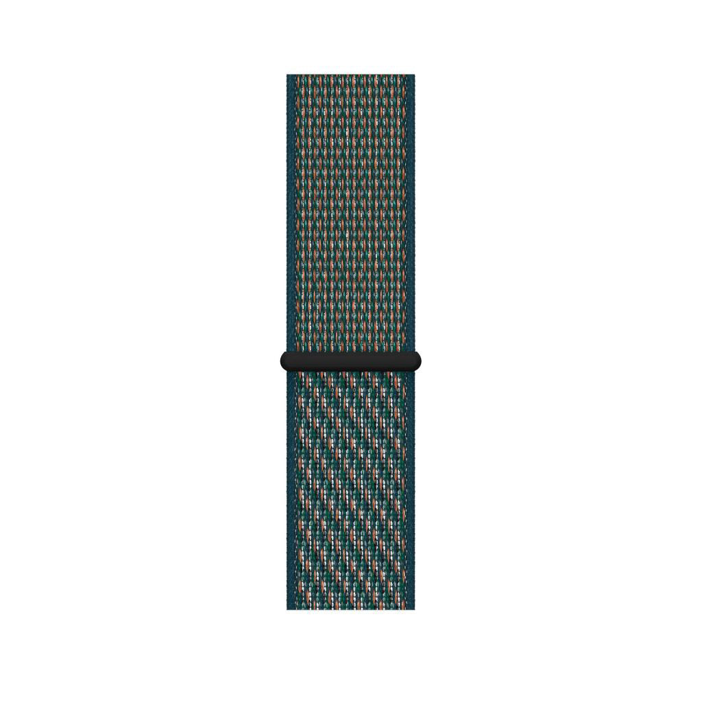 orange green nylon sport loop watch band for apple watch series 10 42mm and 45mm and ultra 2 made from woven nylon