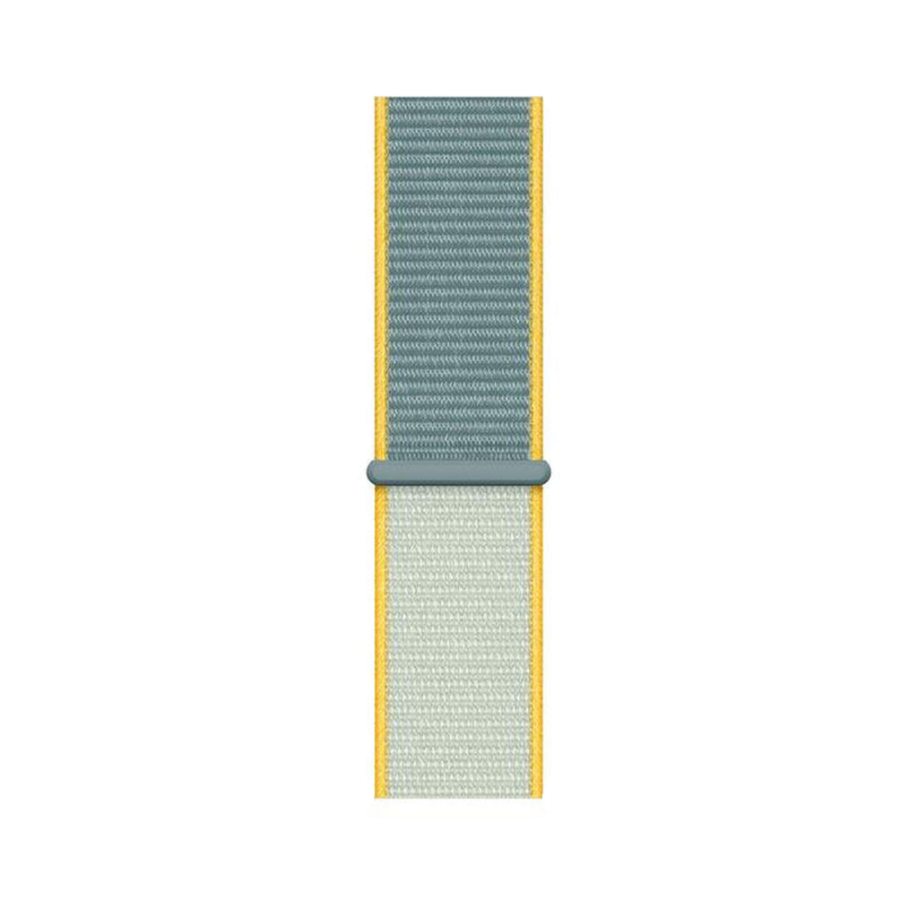 teal green yellow nylon sport loop watch band for apple watch series 10 42mm and 45mm and ultra 2 made from woven nylon