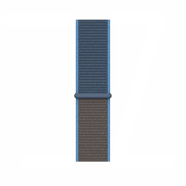 blue nylon sport loop watch band for apple watch series 10 42mm and 45mm and ultra 2 made from woven nylon