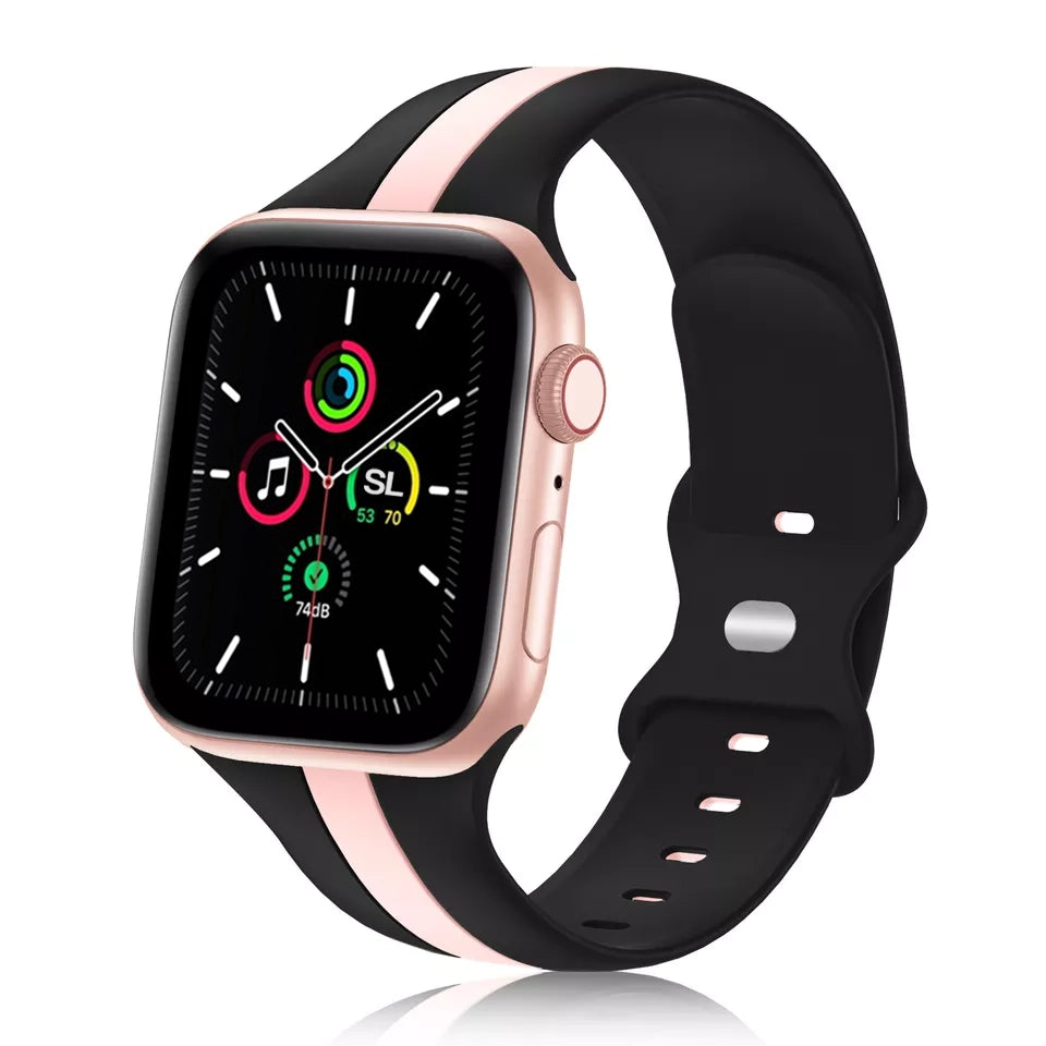 Black Pink Dual Colour Sport Band for Apple Watch Strap