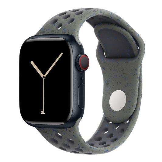 Cargo Khaki colour apple watch series 11 46mm 42mm silicone sports strap with a unique pattern of splatter paint design, this watch strap is designed for active people
