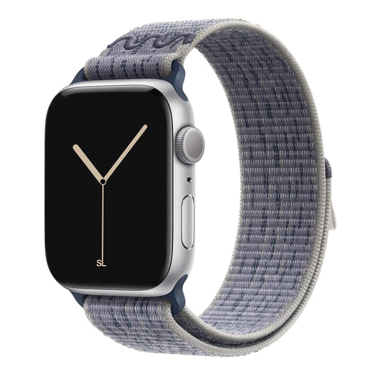 New style grey and blue with a stripe pattern sport loop active watch band for apple watch series 11 42mm 45mm and ultra 3 crafted from woven nylon