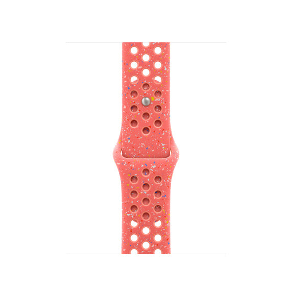 Magic Ember Pink colour apple watch series 11 42mm 46mm silicone sports strap with a unique pattern of splatter paint design, this watch strap is designed for active people