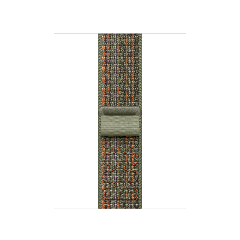 New style sequoia green and orange sport loop active watch band for apple watch series 11 and ultra 3 made from woven nylon for size 42mm 45mm