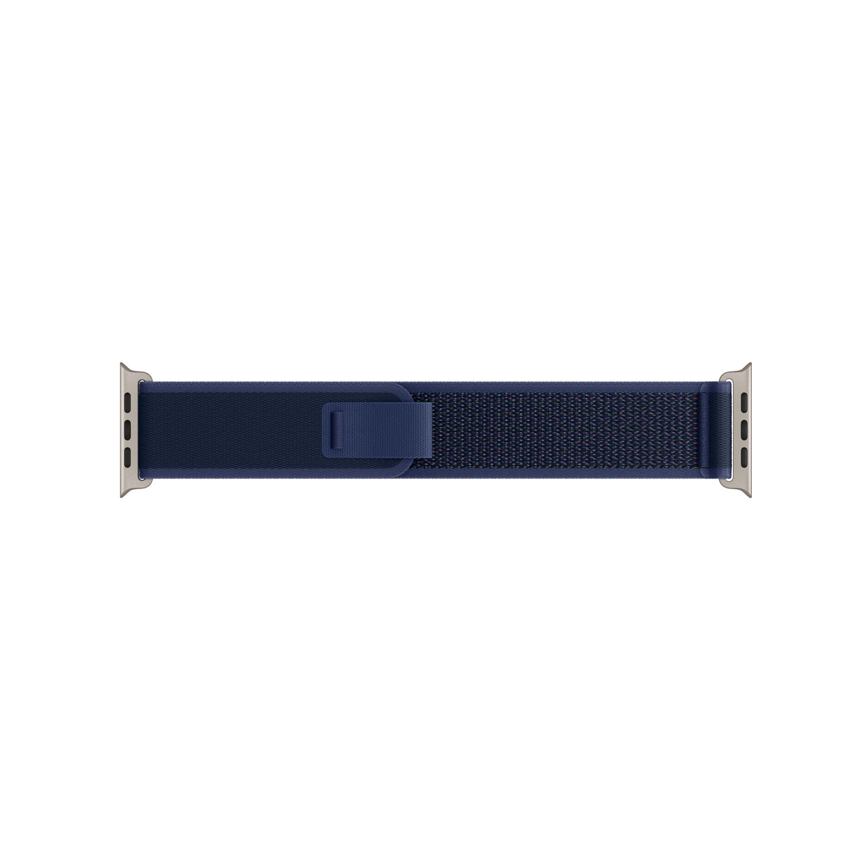 A blue colour watch strap band made from nylon on an Apple watch series 10 42mm/ 45mm/ 46mm and ultra 2 designed for the mountain trail trekking and active sports