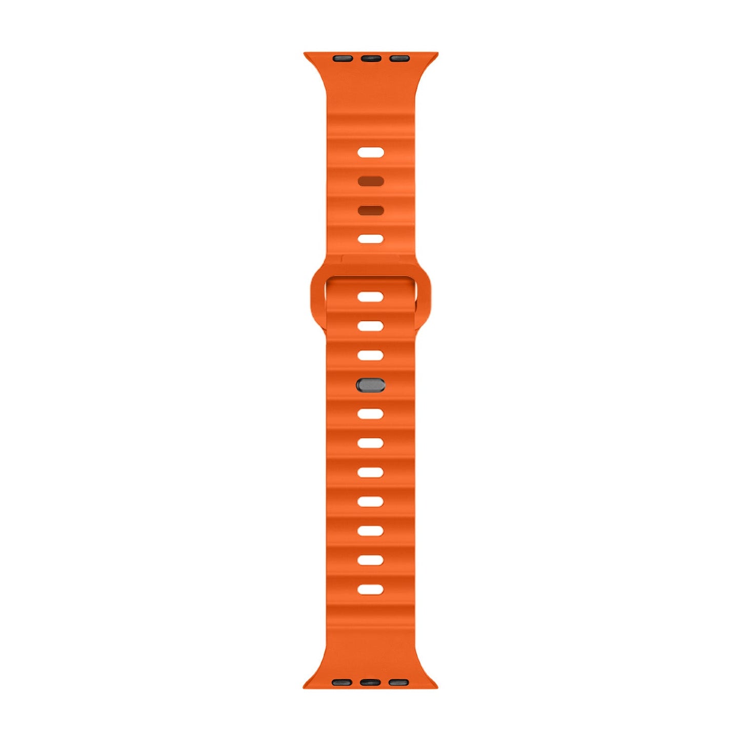 Orange colour premium FKM Fluoroelastomer Rubber watch strap band designed for adventurers and mountain hiking for Apple watch series 11 size 46mm and Ultra 3