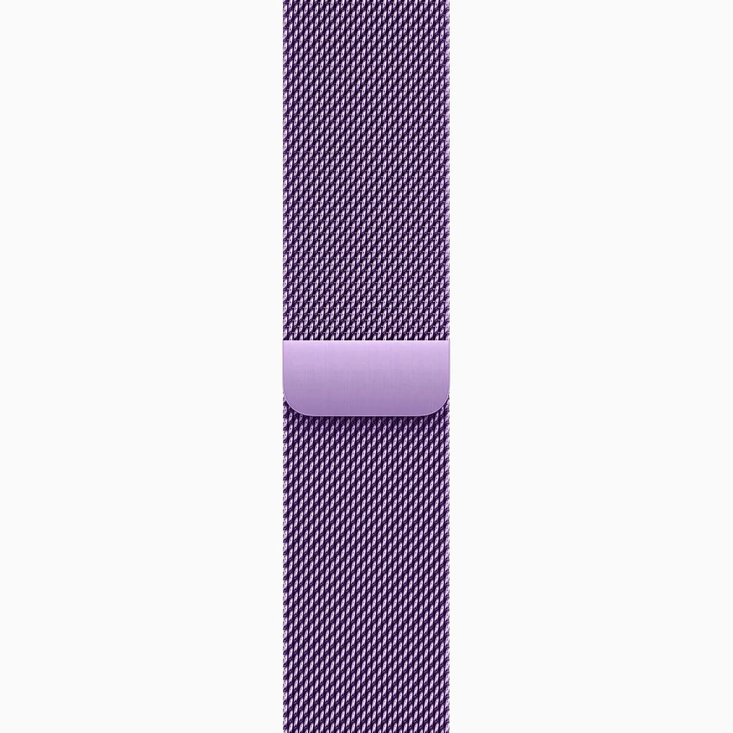 A lavender purple colour stainless steel milanese loop watch strap for the latest apple watch series 11 42mm and 46mm and ultra 3