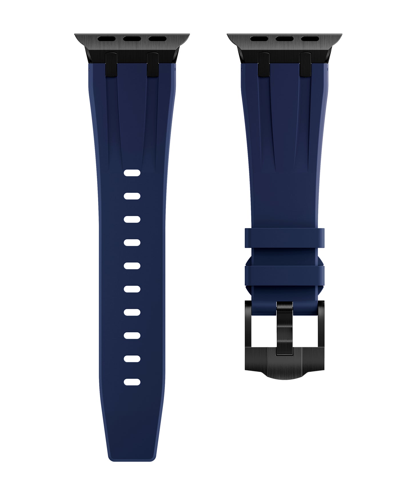 Premium White colour rubber with stainless steel metal connectors and buckles for Apple Watch Series 9 45mm and Ultra 2 49mm
