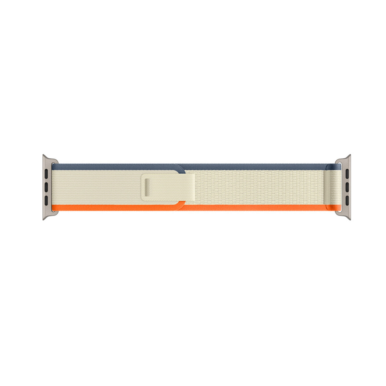 A orange ivory colour watch strap band made from nylon on an Apple watch series 10 42mm/ 45mm/ 46mm and ultra 2 designed for the mountain trail trekking and active sports