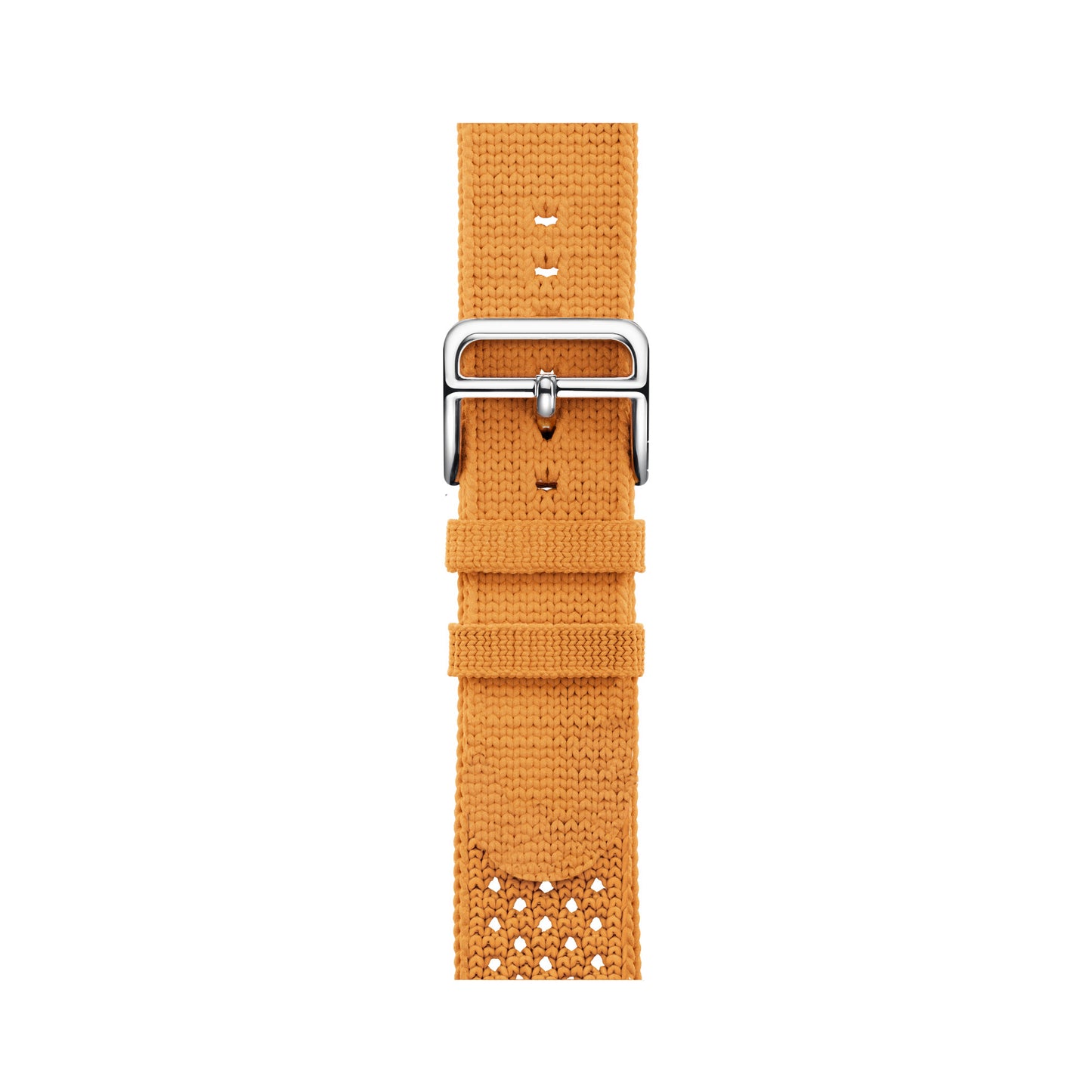 orange colour knitted tricot nylon yarn fabric watch strap for apple watch series 11 42mm , 45mm, 46mm and ultra series