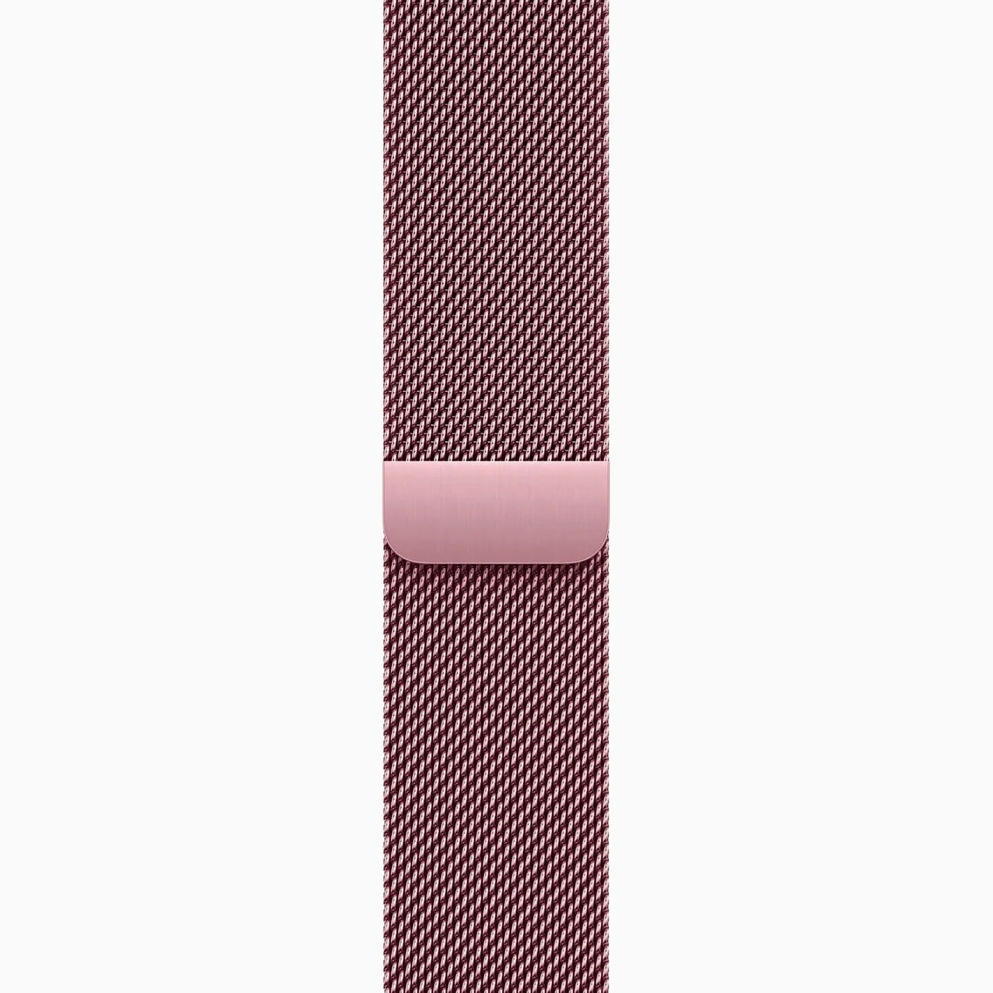 A rose pink colour stainless steel milanese watch strap for the latest apple watch series 11 42mm and 46mm