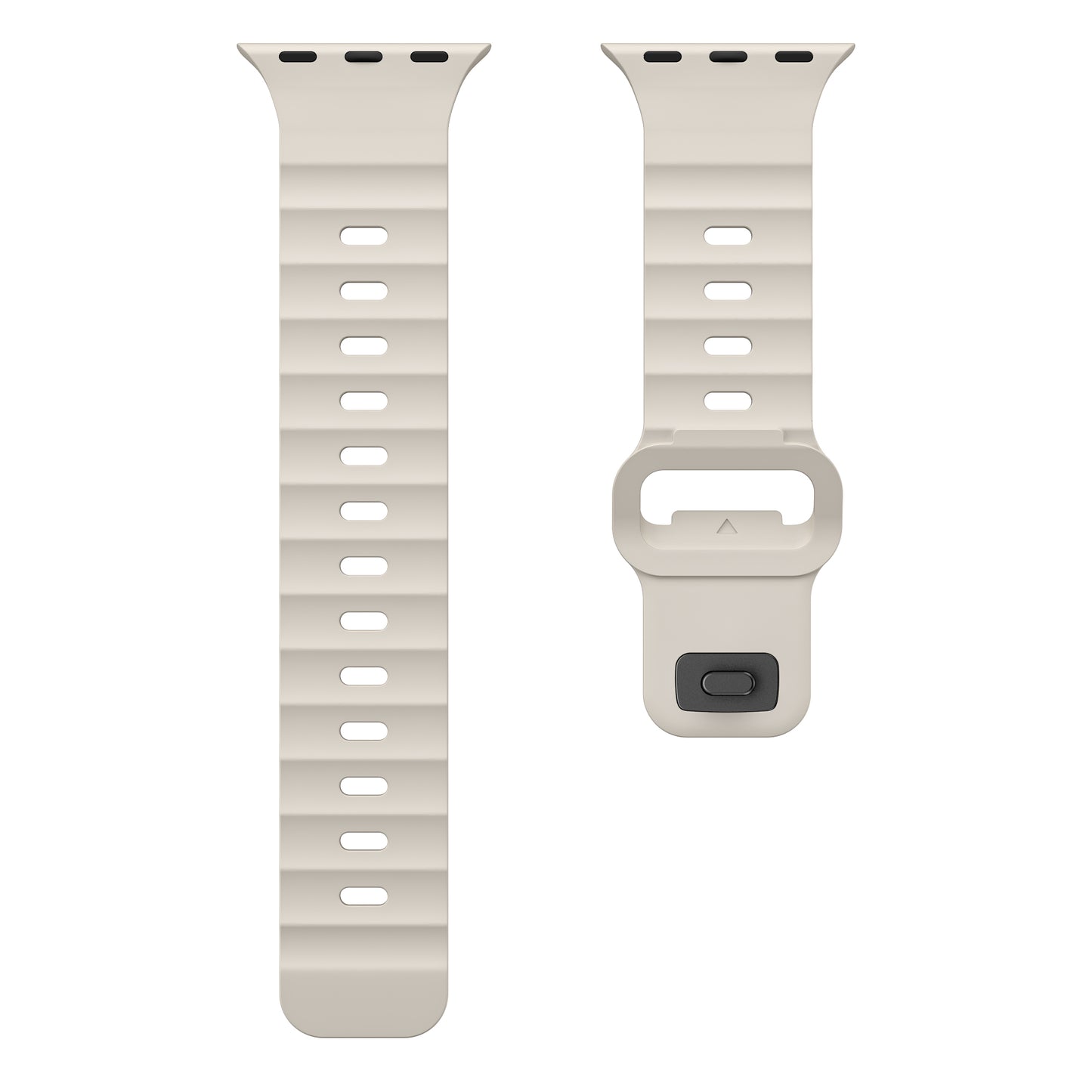 starlight colour premium FKM Fluoroelastomer Rubber watch strap band designed for adventurers and mountain hiking for Apple watch series 11 size 46mm and Ultra 3