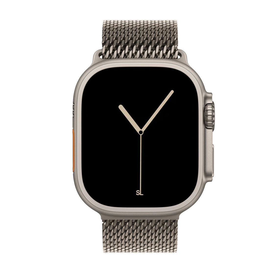 A titanium colour looking watch strap band inspired by the titanium metal milanese for Apple watch series 10 and Ultra 2