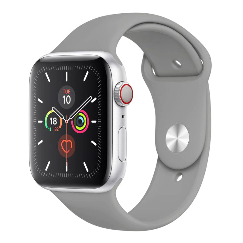 A grey Colour silicone watch strap sport band on an Apple watch series 10 46mm and 42mm and Ultra 2