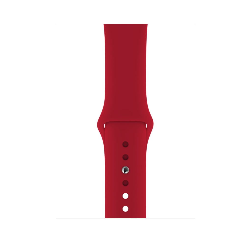 A dark crimson red Colour silicone watch strap sport band on an Apple watch series 10 46mm and 42mm and Ultra 2