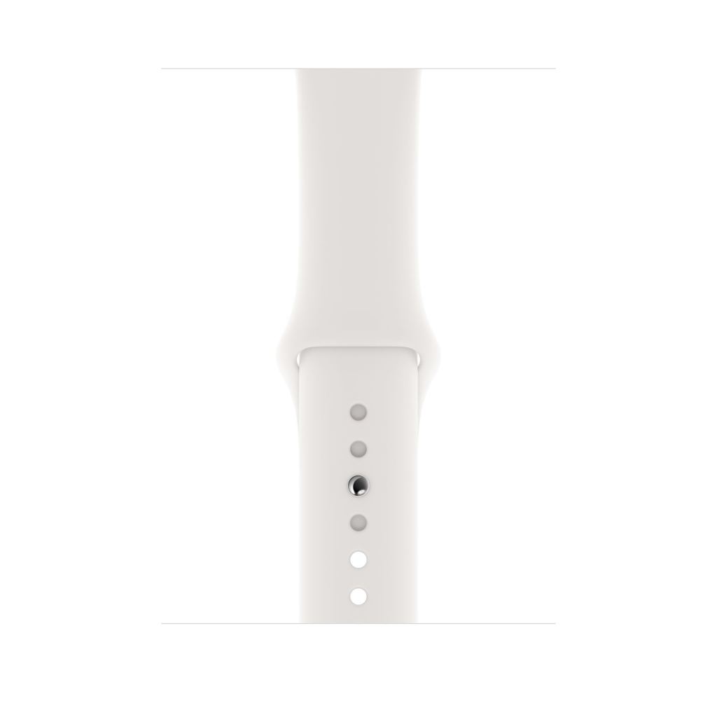 A subtle white colour watch strap made from silicone for apple watch series 10 size 42mm and 46mm on a display band
