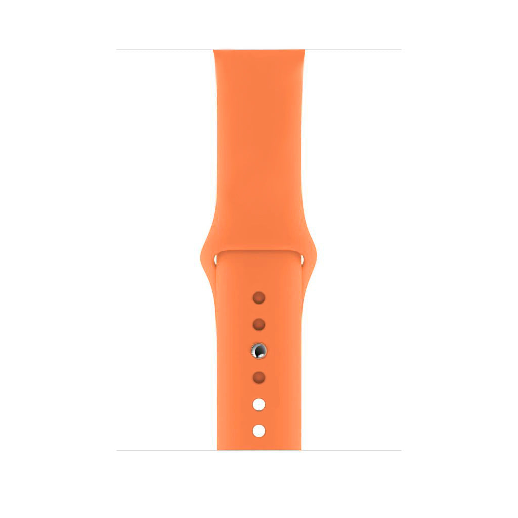 The classic orange colour watch strap made from silicone for apple watch series 10 size 42mm and 46mm on a display band