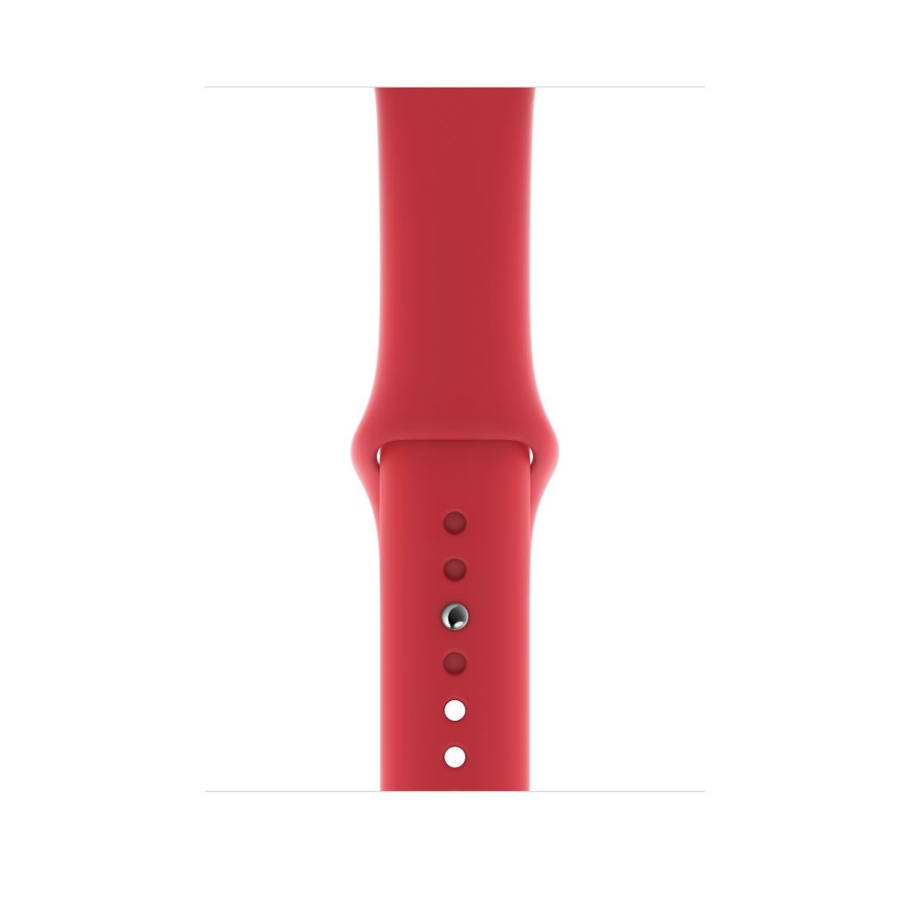 An red colour silicone watch strap sport band on an Apple watch series 10 46mm and 42mm and Ultra 2
