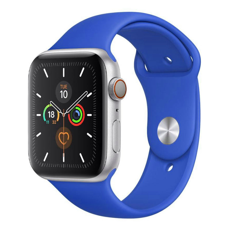 A Ocean Blue Colour silicone watch strap sport band on an Apple watch series 10 46mm, 45mm and 42mm and Ultra