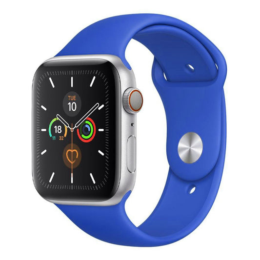 A Ocean Blue Colour silicone watch strap sport band on an Apple watch series 10 46mm, 45mm and 42mm and Ultra