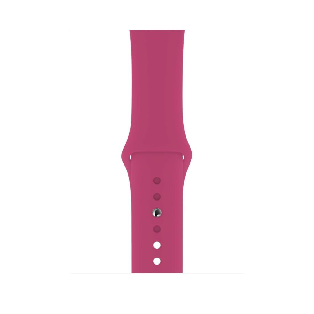A magenta red Colour silicone watch strap sport band on an Apple watch series 10 46mm, 45mm and 42mm and Ultra