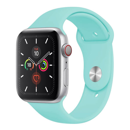 A marine green Colour silicone watch strap sport band on an Apple watch series 10 46mm, 45mm and 42mm and Ultra