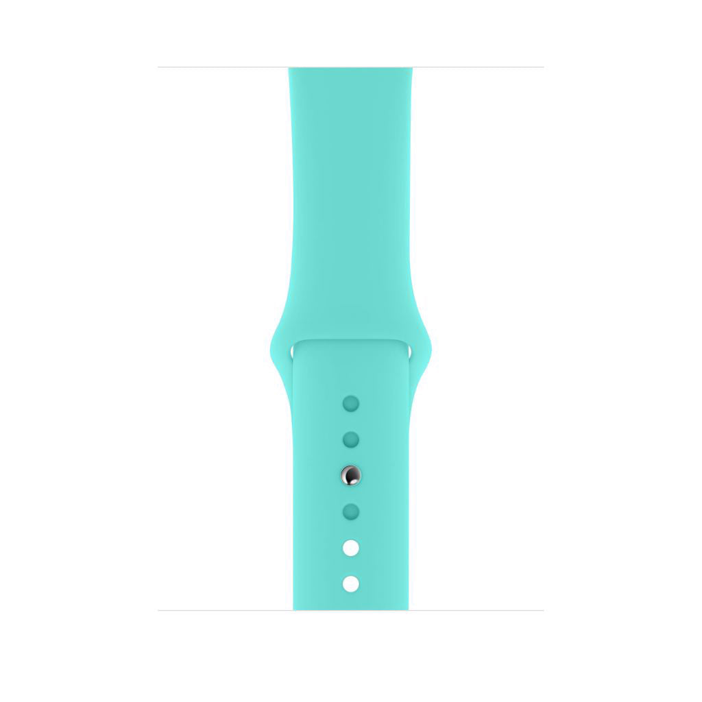 A marine green Colour silicone watch strap sport band on an Apple watch series 10 46mm, 45mm and 42mm and Ultra