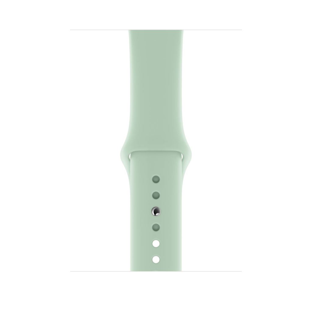 A light green Colour silicone watch strap sport band on an Apple watch series 10 46mm and 42mm and Ultra 2
