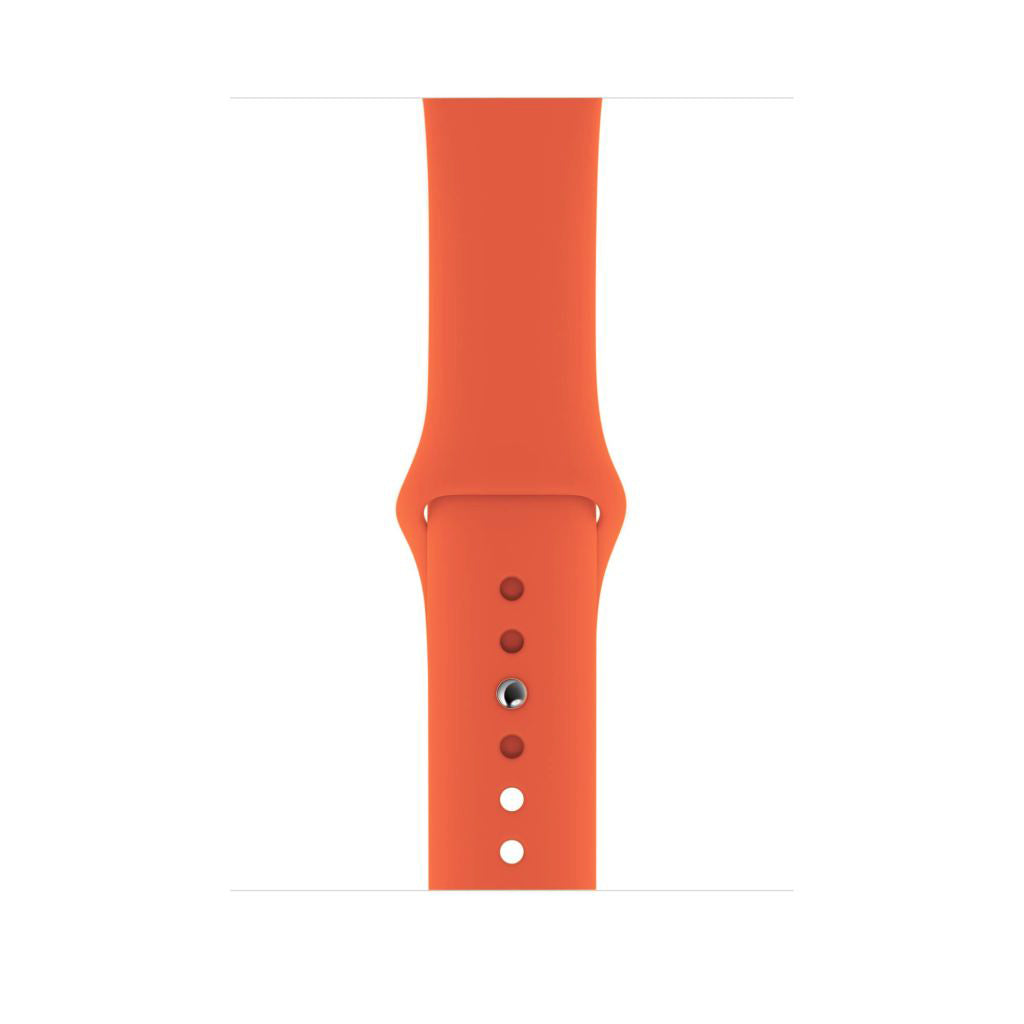 A coral apricot orange Colour silicone watch strap sport band on an Apple watch series 10 46mm and 42mm and Ultra 2