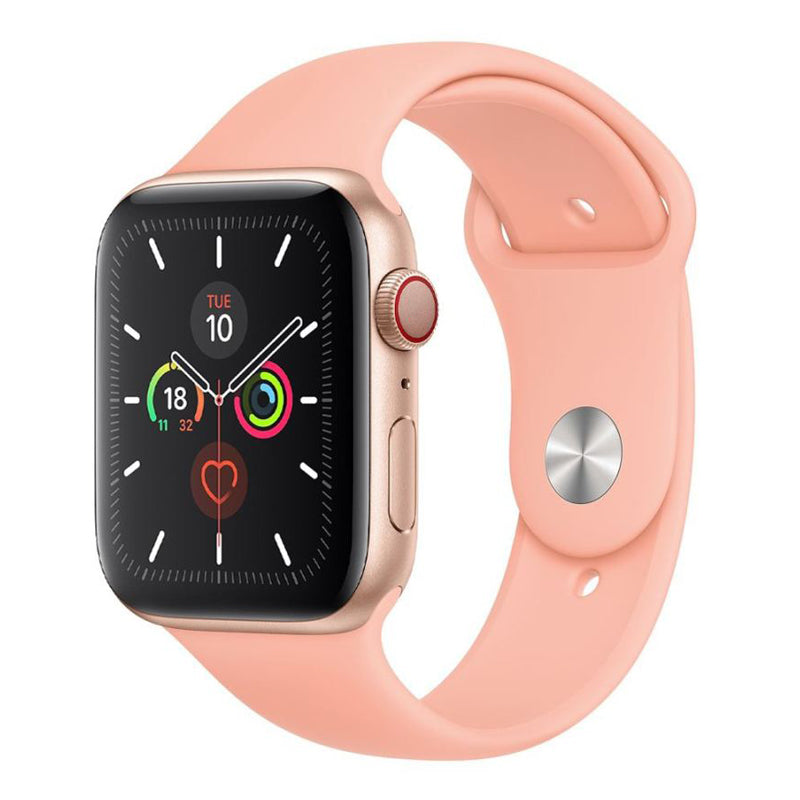 A Peach Fuzz Orange Colour silicone watch strap sport band on an Apple watch series 10 46mm and 42mm and Ultra 2