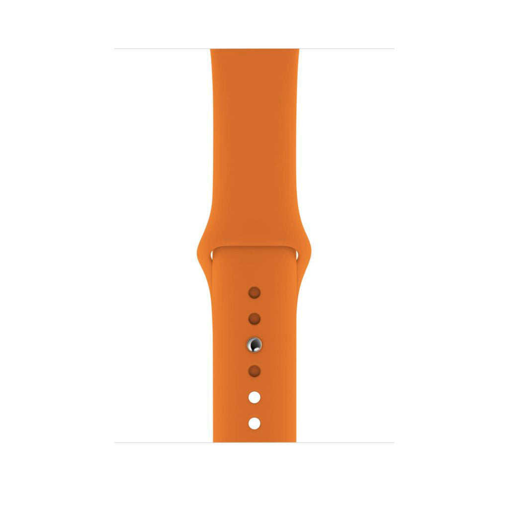 A dark orange Colour silicone watch strap sport band on an Apple watch series 10 46mm and 42mm and Ultra 2