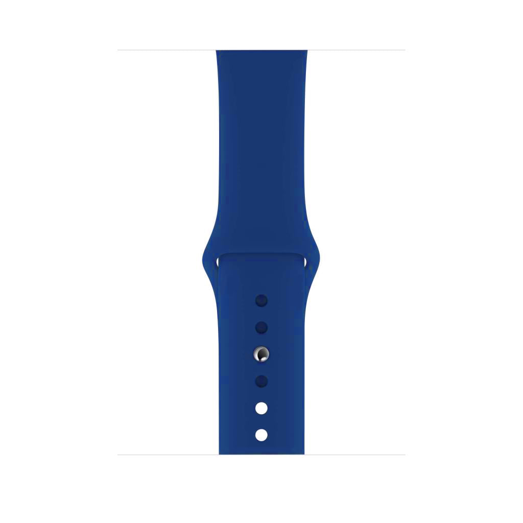 A Navy blue Colour silicone watch strap sport band on an Apple watch series 10 46mm and 42mm and Ultra 2