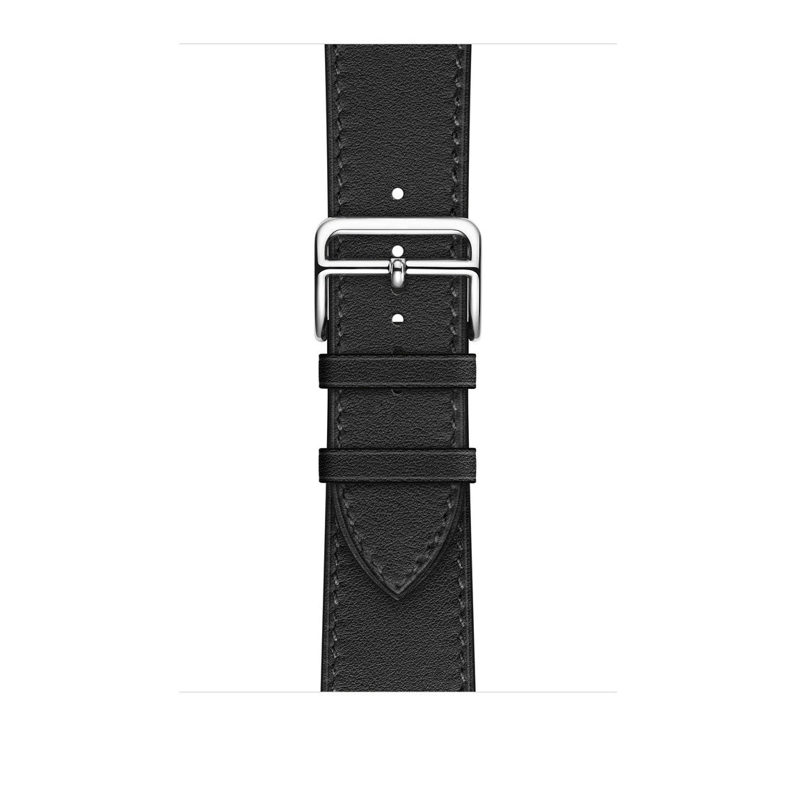 A black colour genuine leather single tour watch strap on an apple watch series 8
