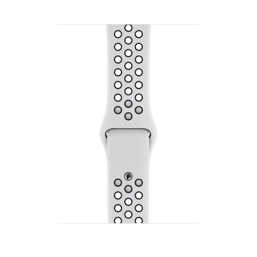 white black silicone watch strap for apple watch series 11 42mm 46mm with perforated holes for breathing while running and active sports