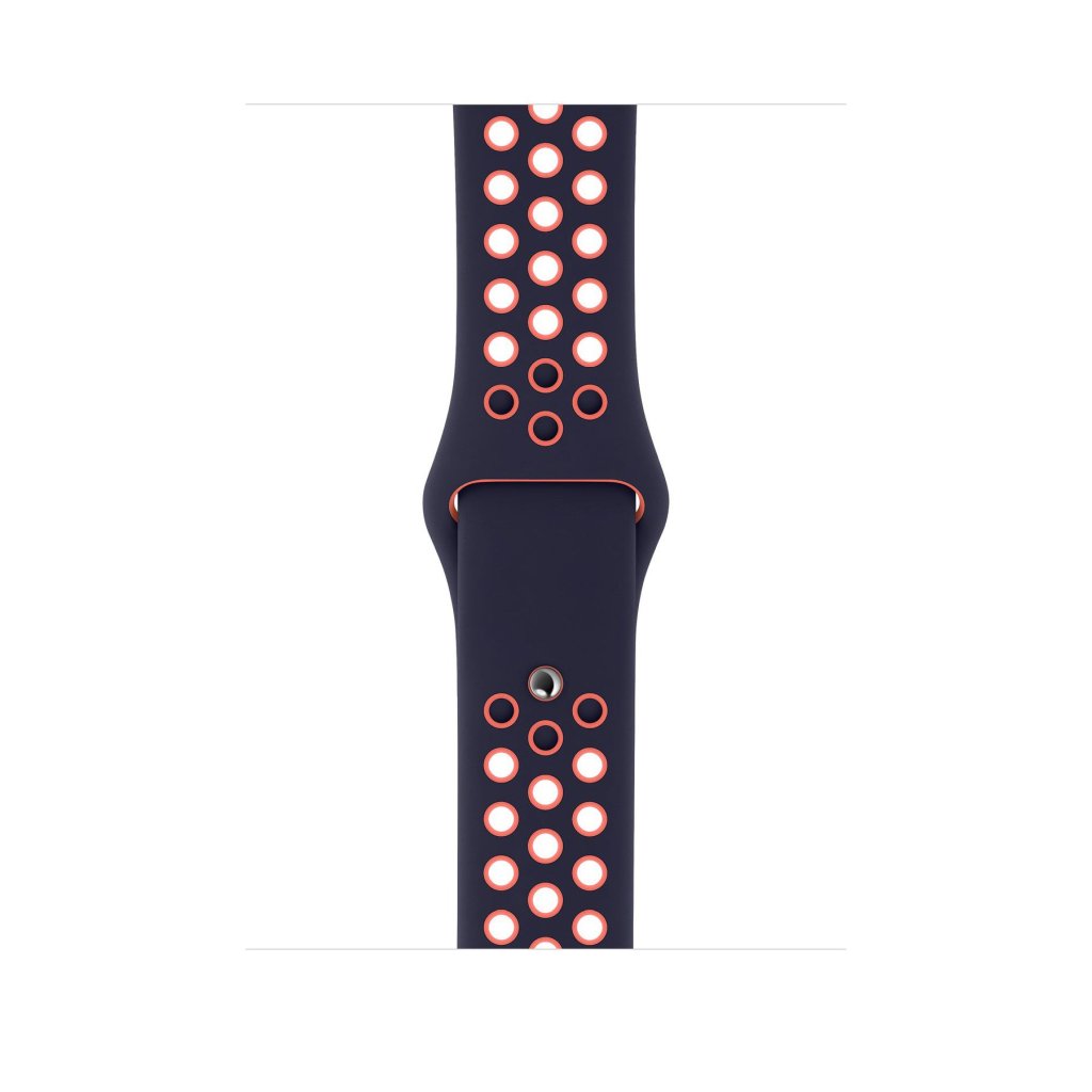 navy pink silicone watch strap for apple watch series 11 42mm 46mm with perforated holes for breathing while running and active sports