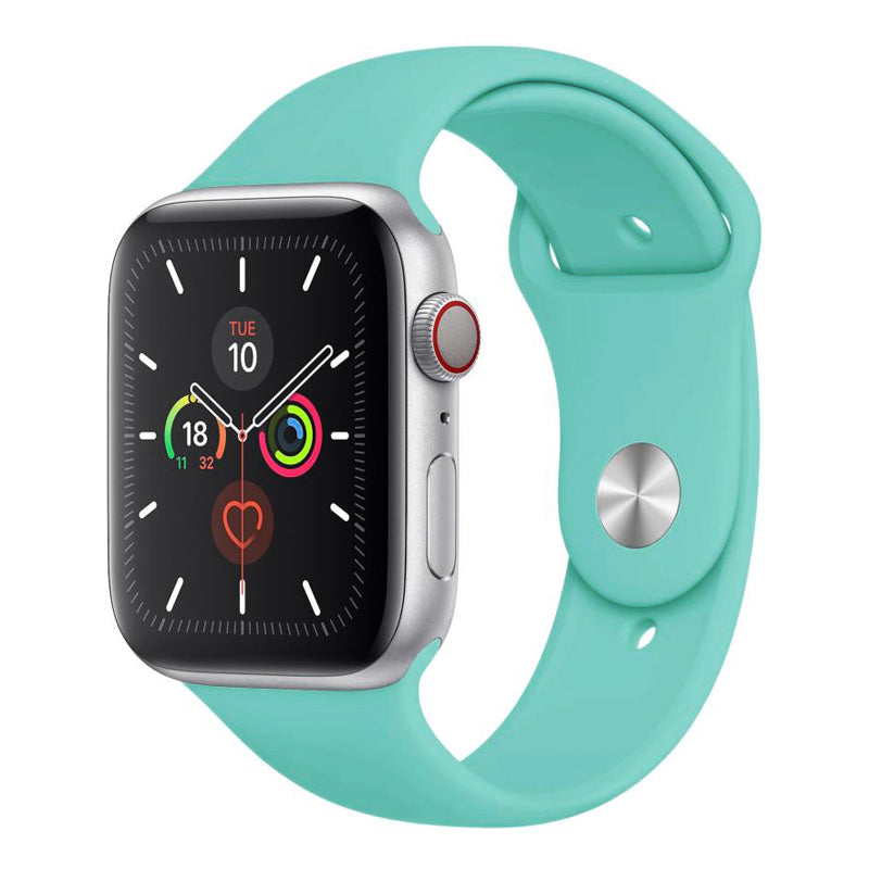 A Teal Colour silicone watch strap sport band on an Apple watch series 10 46mm and 42mm and Ultra 2